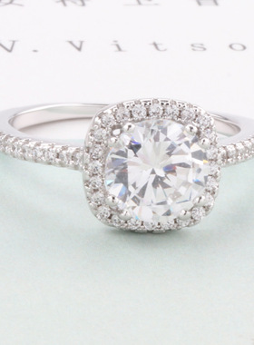 JZ063微镶满钻工艺女款戒指女式求婚结婚2克拉钻戒外贸