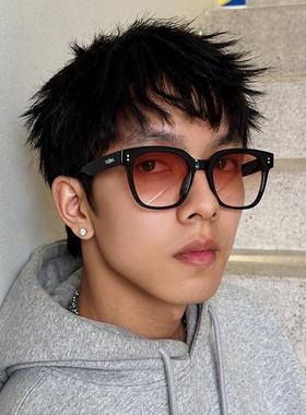 王嘉尔墨镜男款潮搭高级感日落色