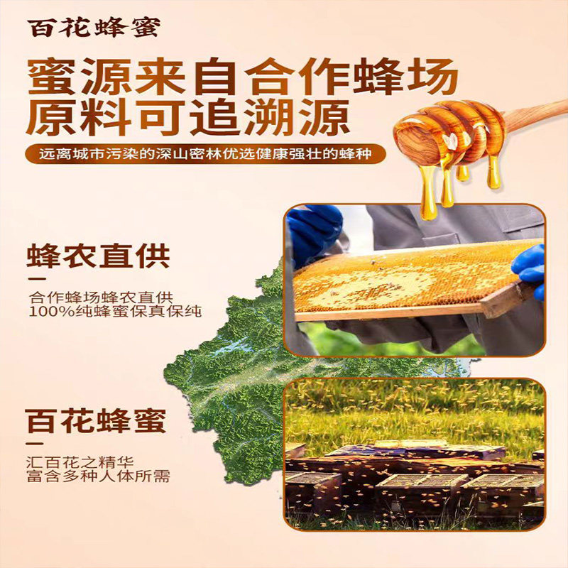 洛熹纯正天然野生百花蜂蜜无添加正宗农洋槐家土蜂蜜野生果味茶,淘宝优惠券,粉丝福利购,淘宝优惠卷