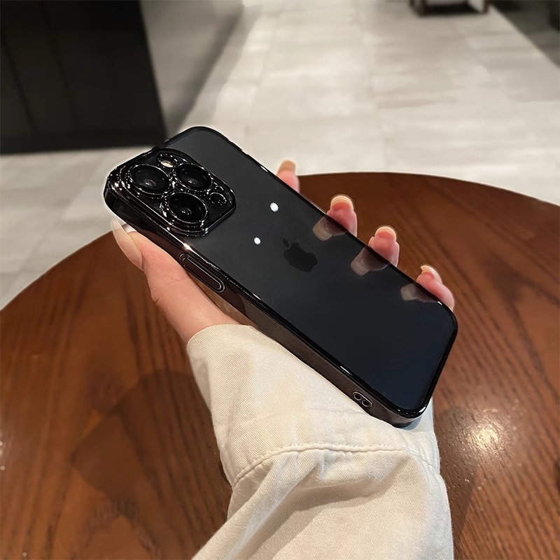 不发黄电镀硬壳适用苹果15手机壳透明iphone15promax新款13镜头膜14pro简约高级感max男女保护套ip12全包裸机 - 图1