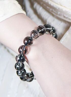 黑发晶手串财富之石手链