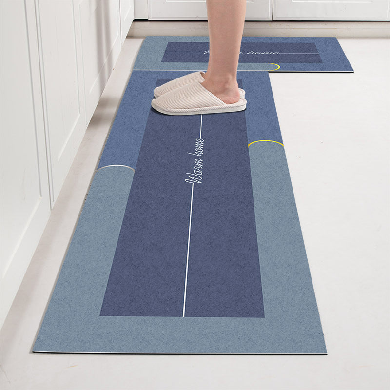 Mat geometric light luxury 3D printed home carpet quick-drying kitchen stain-resistant floor mat technology cloth gym light luxury
