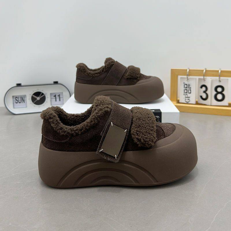 赵露思同款魔术贴加绒板鞋女2025冬季新款棉鞋运动休闲面包鞋软底,淘宝优惠券,粉丝福利购,淘宝优惠卷