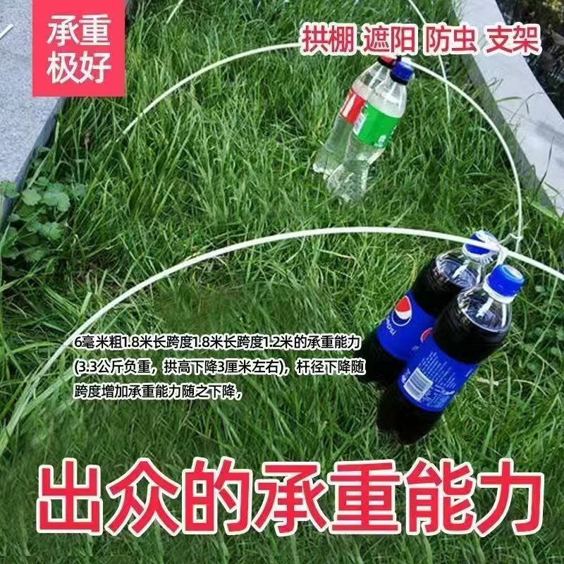 大棚支架拱杆拱棚支架棚架花架秧苗玻璃钢菜地玻璃纤维杆拱形暖棚 - 图0