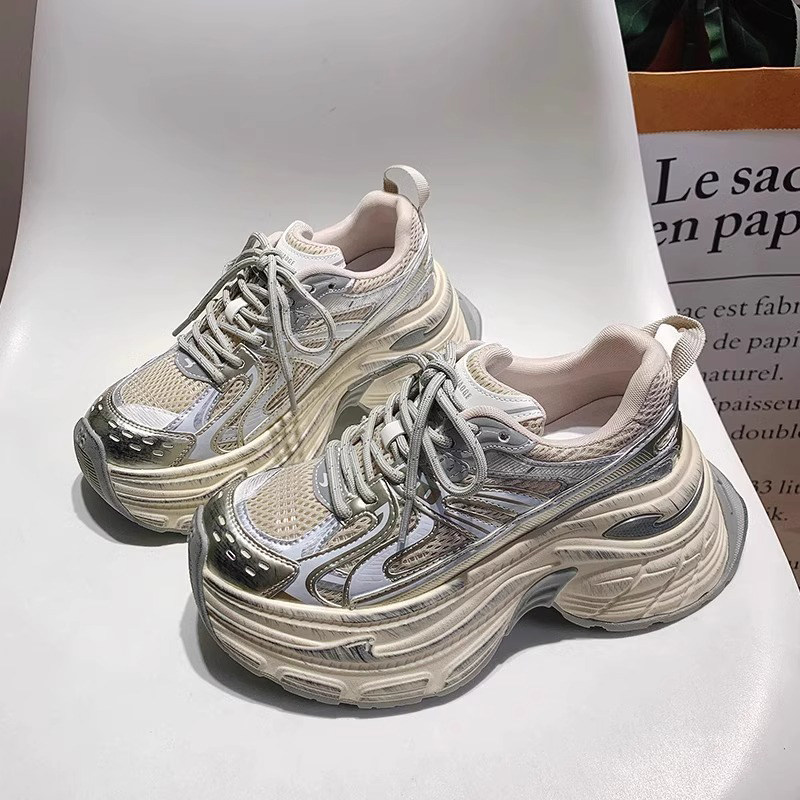 软牛皮~7CM增高做旧老爹鞋女2026新款松糕厚底真皮休闲运动鞋单鞋,淘宝优惠券,粉丝福利购,淘宝优惠卷