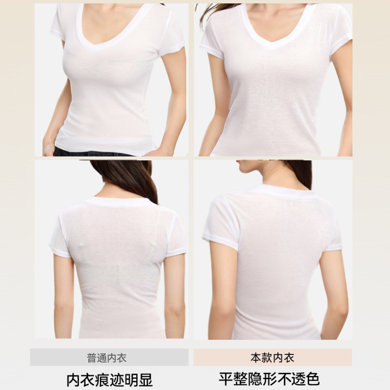 猫人粉底液吊带内衣女薄款小胸聚拢美背无痕细肩带抹胸文胸罩隐形 - 图1