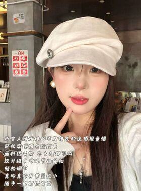 贝雷帽大头围帽子女秋冬季适合