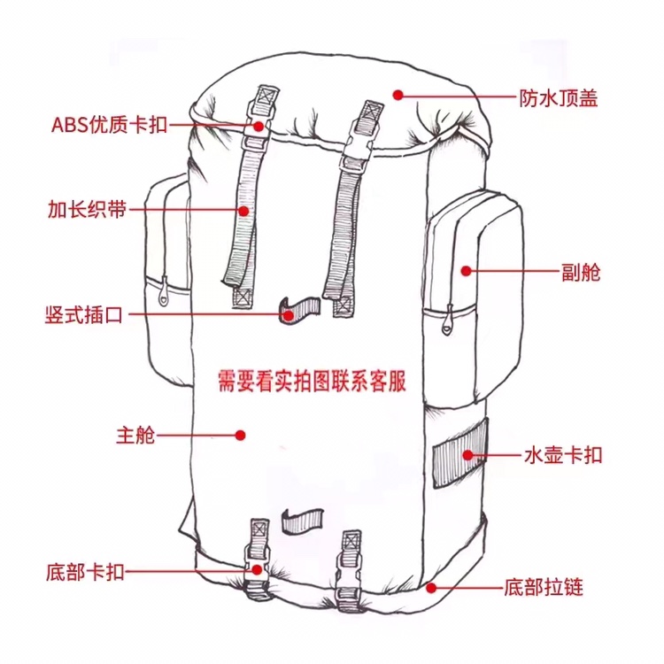 正品迷彩背囊大容量原厂背包携行具100升L徒步登山包露营防水新式 - 图0