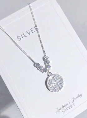 其他家足银990福牌碎银项链简约饰品流行时尚质感个性款
