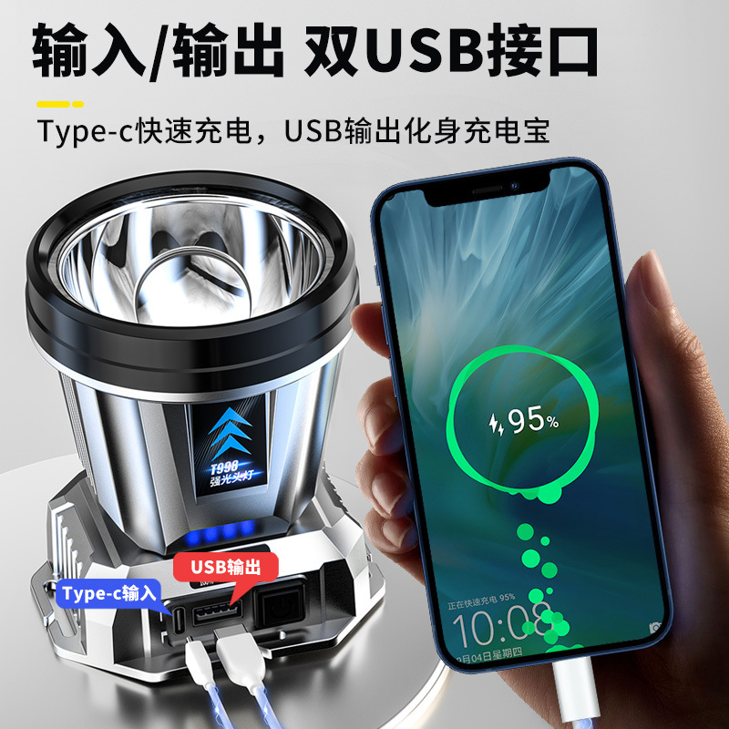 公牛适用头戴式强光头灯2025新款强光超亮感应超长续航户外登山灯 - 图2