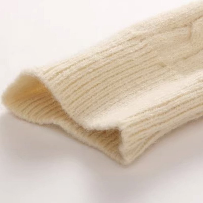 韩版圆领麻花泡泡袖针织开衫女秋季新款大码内搭刺绣小熊长袖毛衣,淘宝优惠券,粉丝福利购,淘宝优惠卷