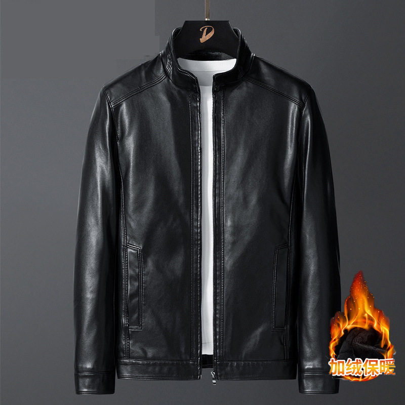 南韩加绒加厚皮衣男士外套冬装中老年人爷爷冬季保暖立领皮夹克男,淘宝优惠券,粉丝福利购,淘宝优惠卷