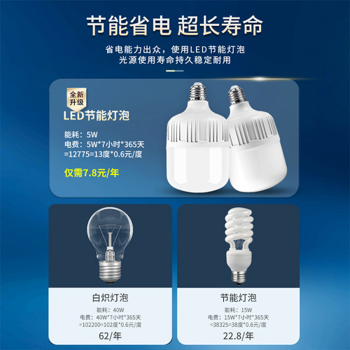 节能灯泡e27螺口小螺旋型家用超亮led灯照明灯正品卡口老式暖光 - 图2