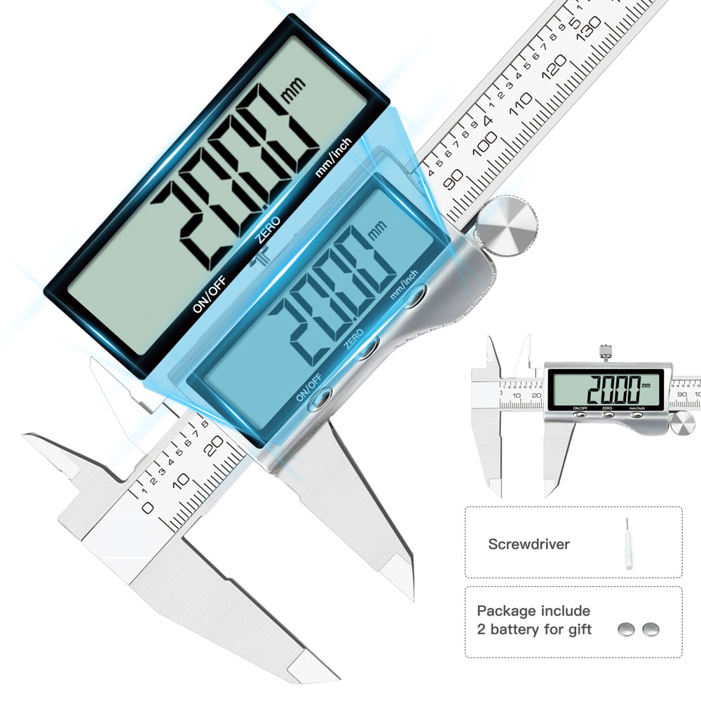 工业级ip54防水数显卡尺不锈钢背灯电子高精度文玩小型深度测量 - 图0