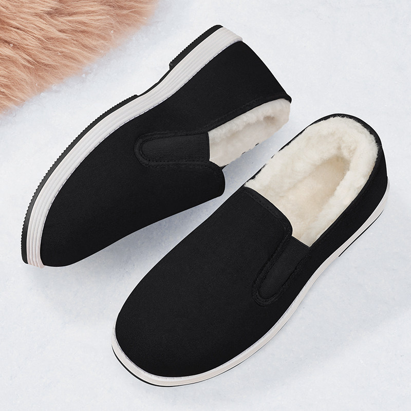 加绒一脚蹬防滑老头棉鞋2026冬季新款爸爸牛筋底保暖老北京布鞋男,淘宝优惠券,粉丝福利购,淘宝优惠卷