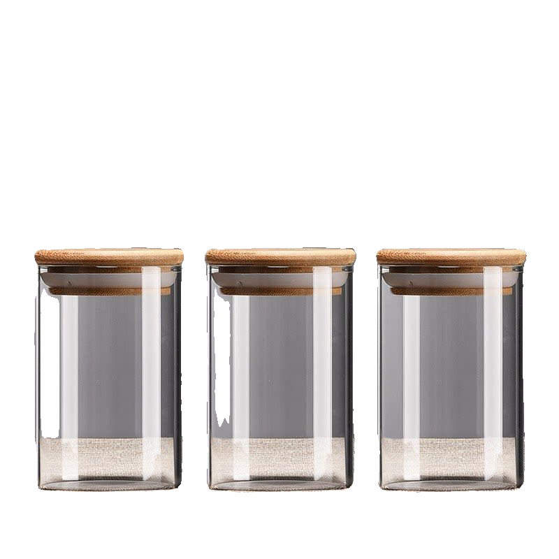竹盖玻璃密封罐透明储物罐茶叶罐家用五谷杂粮泡菜防潮收纳空瓶子,淘宝优惠券,粉丝福利购,淘宝优惠卷