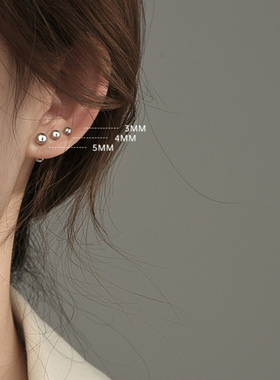 S925银耳钉女养耳洞耳环耳棒2023新款爆款小众设计睡觉不用摘耳饰