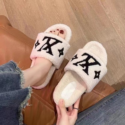 毛毛拖鞋女外穿2024款新厚底小香毛毛鞋高级感女士可爱洋气棉拖鞋 - 图3
