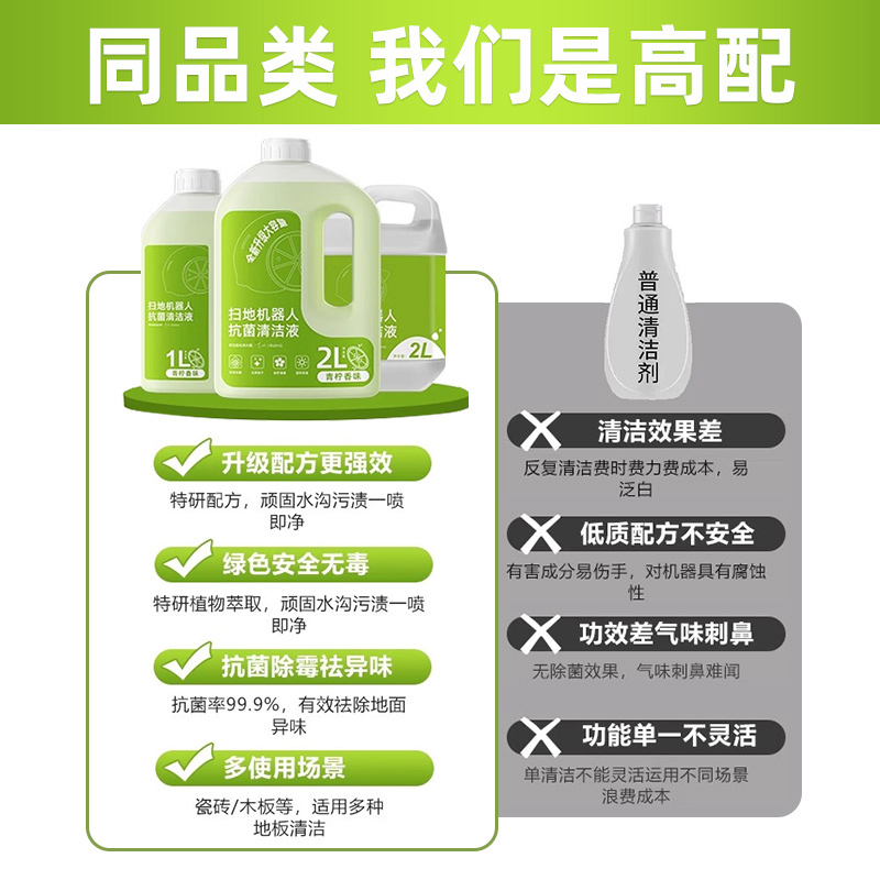 适用于科沃斯扫地机器人清洁液x2pro专用抗菌清洁液t20地面清洁剂 - 图1