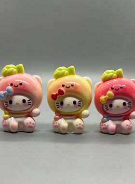 可爱治愈系桃子猫花束桌面摆件情绪稳定电脑工位车内装饰品中控台