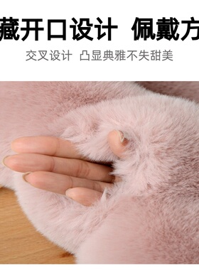 冬季芬兰狐耳罩网红可爱保暖时尚百搭毛绒真毛狐狸毛红色灰色白色