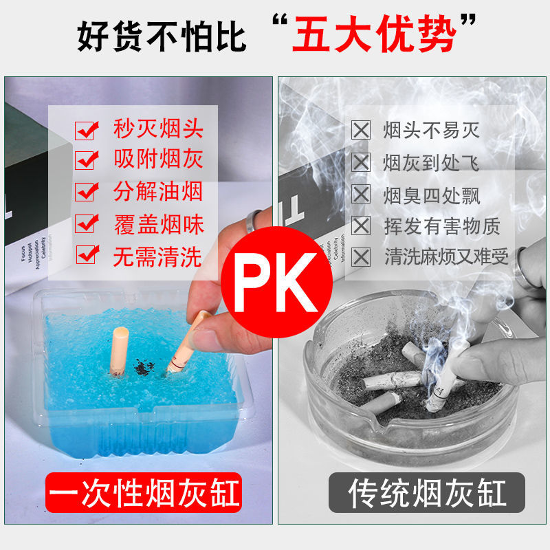 一次性烟灰缸家用灭烟沙创意网红车载厕所防飞灰客厅酒店办公室 - 图2