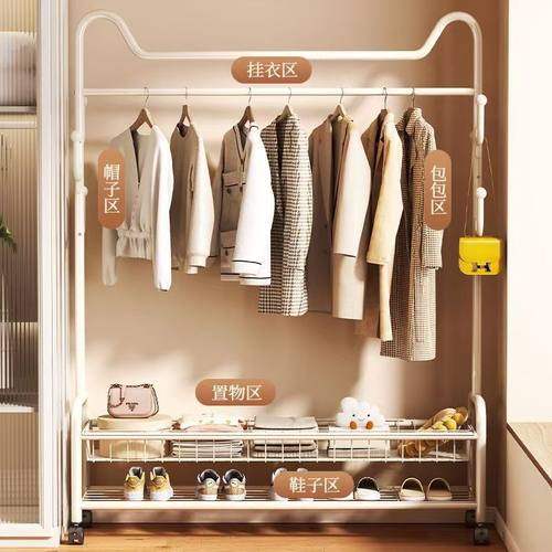 衣架落地卧室挂衣架室内挂衣服架子可移动家用客厅房间简易衣帽架 - 图1