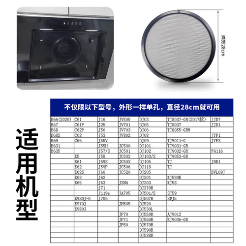 适用美的油烟机过滤网通用配件cxw200原装品质加厚圆形网罩侧吸 - 图0