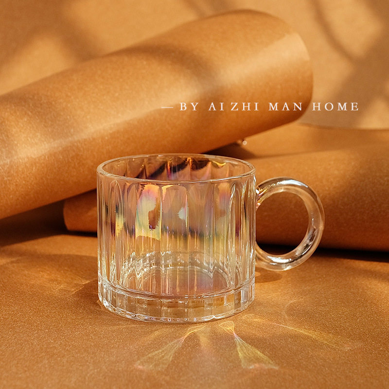 耐热玻璃轻奢风ins马克咖啡水杯带把大耳朵杯子创意颜值家用水杯