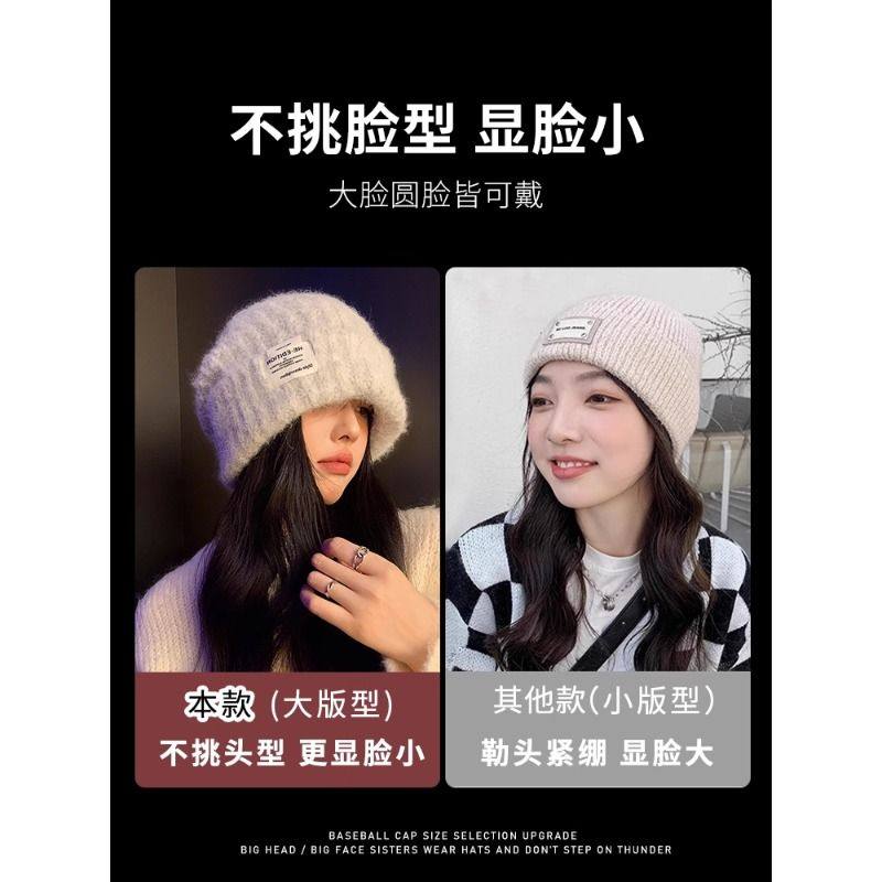 帽子女冬季2025新款毛线帽显脸小时尚贴布保暖针织帽护耳包头帽潮,淘宝优惠券,粉丝福利购,淘宝优惠卷
