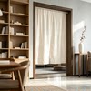 Modern simple light luxury door curtain polyester cotton solid color simple ins style home fabric living room bedroom semi-blackout curtain