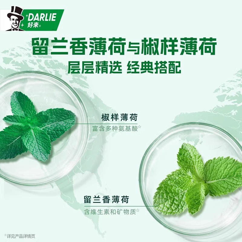 darlie好来原黑人牙膏双重薄荷牙膏家庭装清新口气清洁口腔套装 - 图1