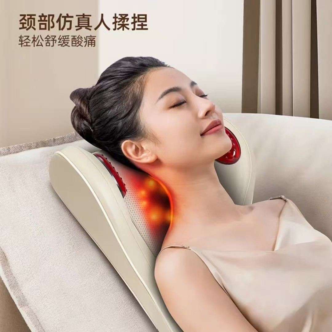 腰部按摩器按摩靠垫家用按摩仪全自动揉捏按摩枕腰颈背部红外线,淘宝优惠券,粉丝福利购,淘宝优惠卷
