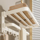 Creamy air-free punched space aluminum double folding towel rack