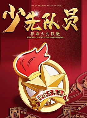 队徽少先队员正版标准型新款小学生安全别针校徽多规格