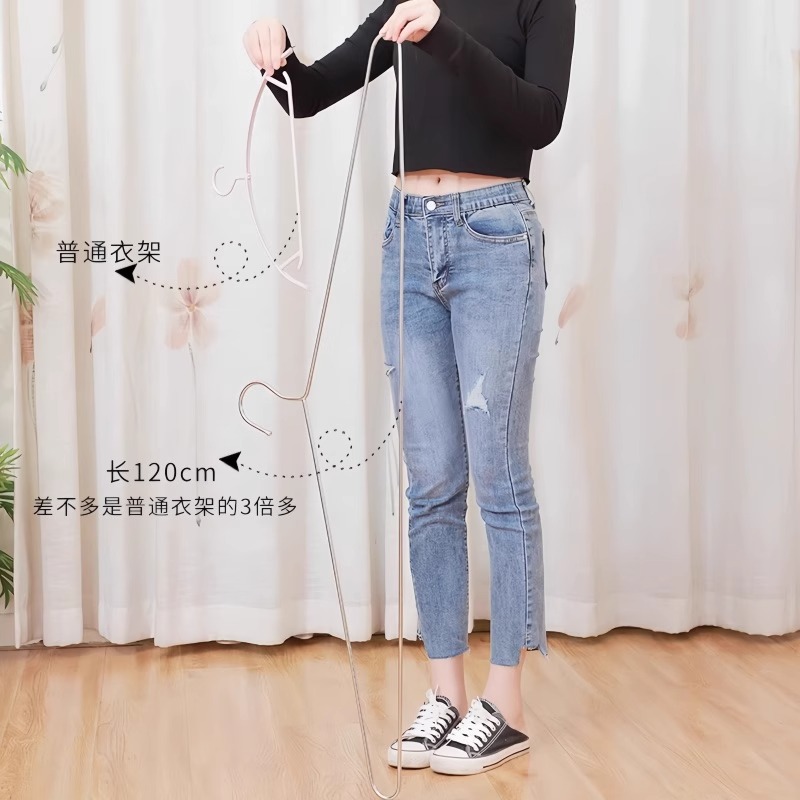 不锈钢家用大衣架晒被子床单专用长衣架宿舍阳台凉晾加大实心加长 - 图2