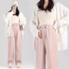Pregnant women's trousers, spring and autumn style wide-leg trousers that do not tighten the belly, 2025 new style non-supporting casual trousers for small people