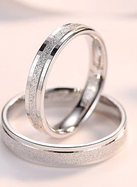 厂家批发 新款S925银韩版情侣戒指 磨砂鳞片手饰对戒 店家推荐
