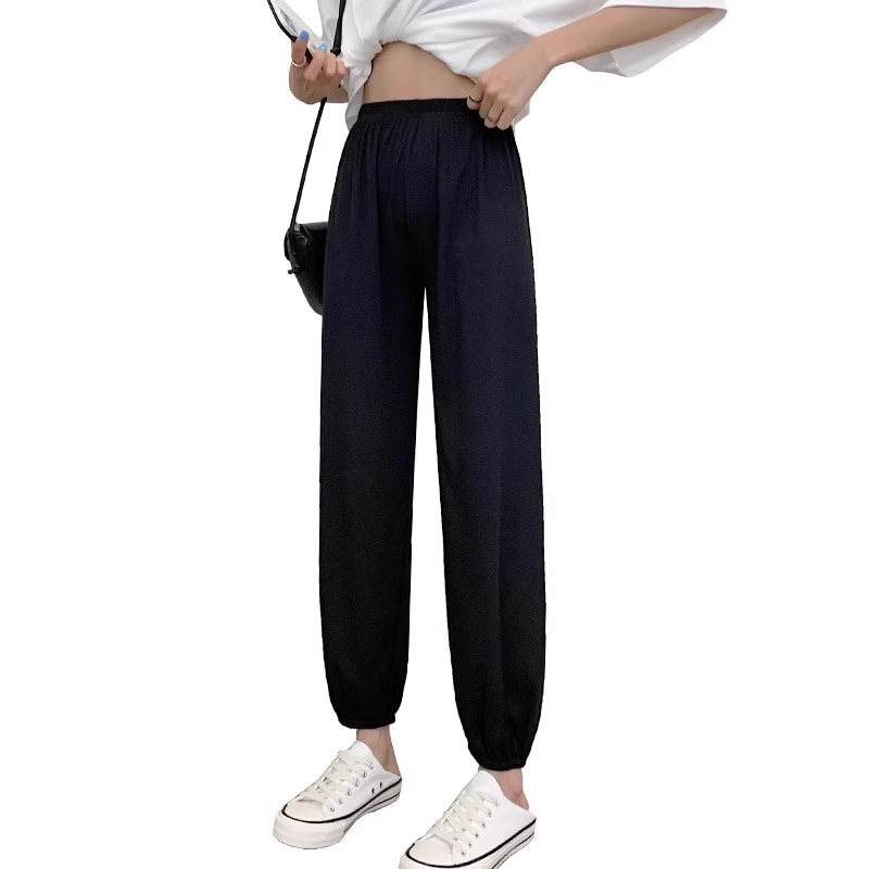 大码胖mm冰丝运动裤女夏季薄款休闲哈伦束脚灯笼裤女裤子单品轻薄,淘宝优惠券,粉丝福利购,淘宝优惠卷