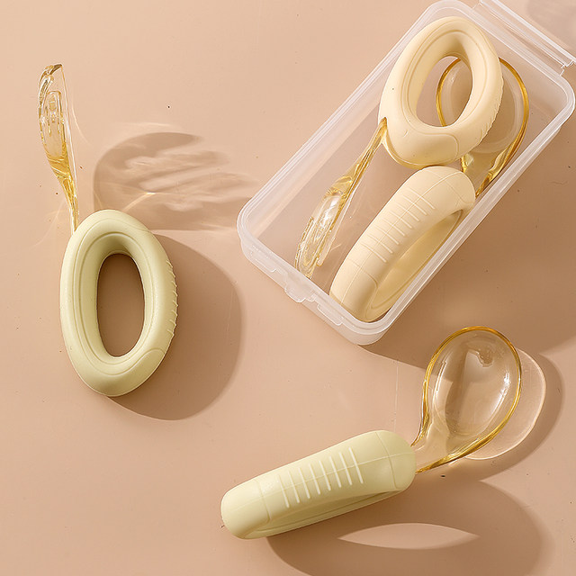 Baby spoon PPSU learns to eat, trains to eat independently, baby food supplement spoon, one-year-old fork and spoon, children's tableware set