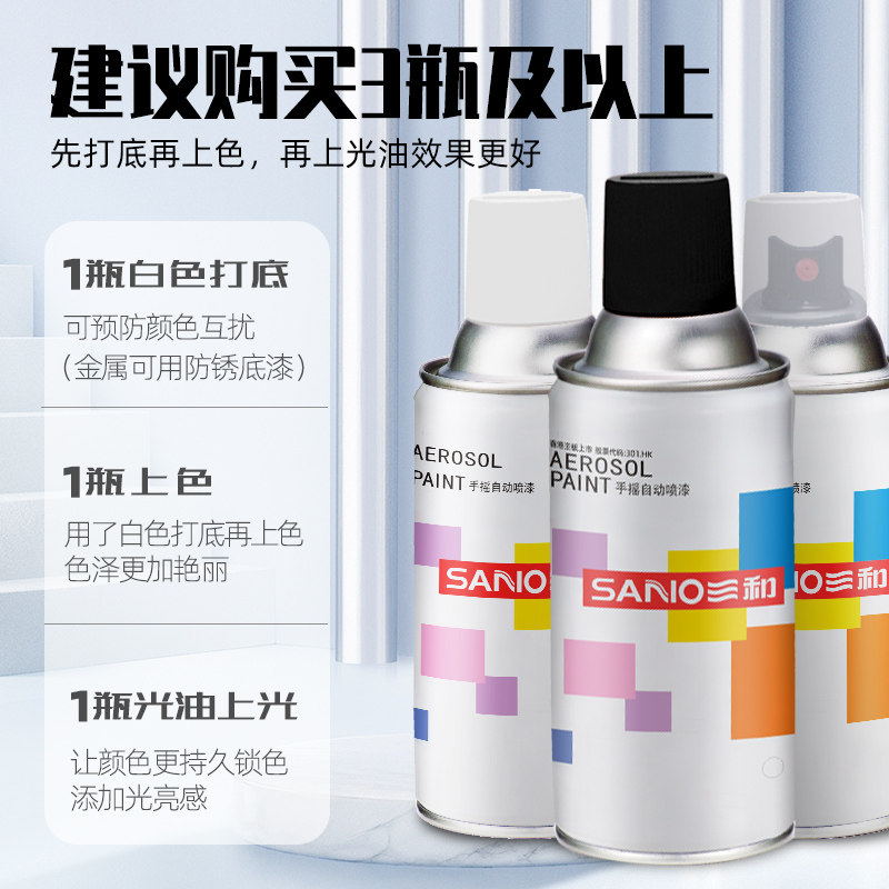 三和自喷漆轮毂汽车防锈改色金属漆喷漆翻新金属油漆光油哑光手摇,淘宝优惠券,粉丝福利购,淘宝优惠卷
