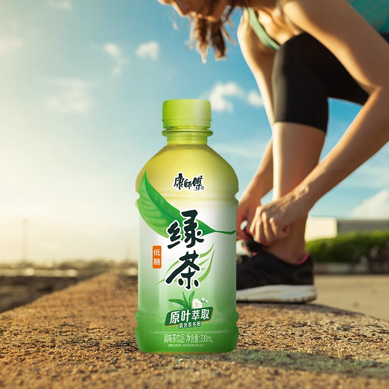 康师傅蜂蜜绿茶330ml低糖茶饮料富含茶多酚健康饮品吴磊推荐饮料