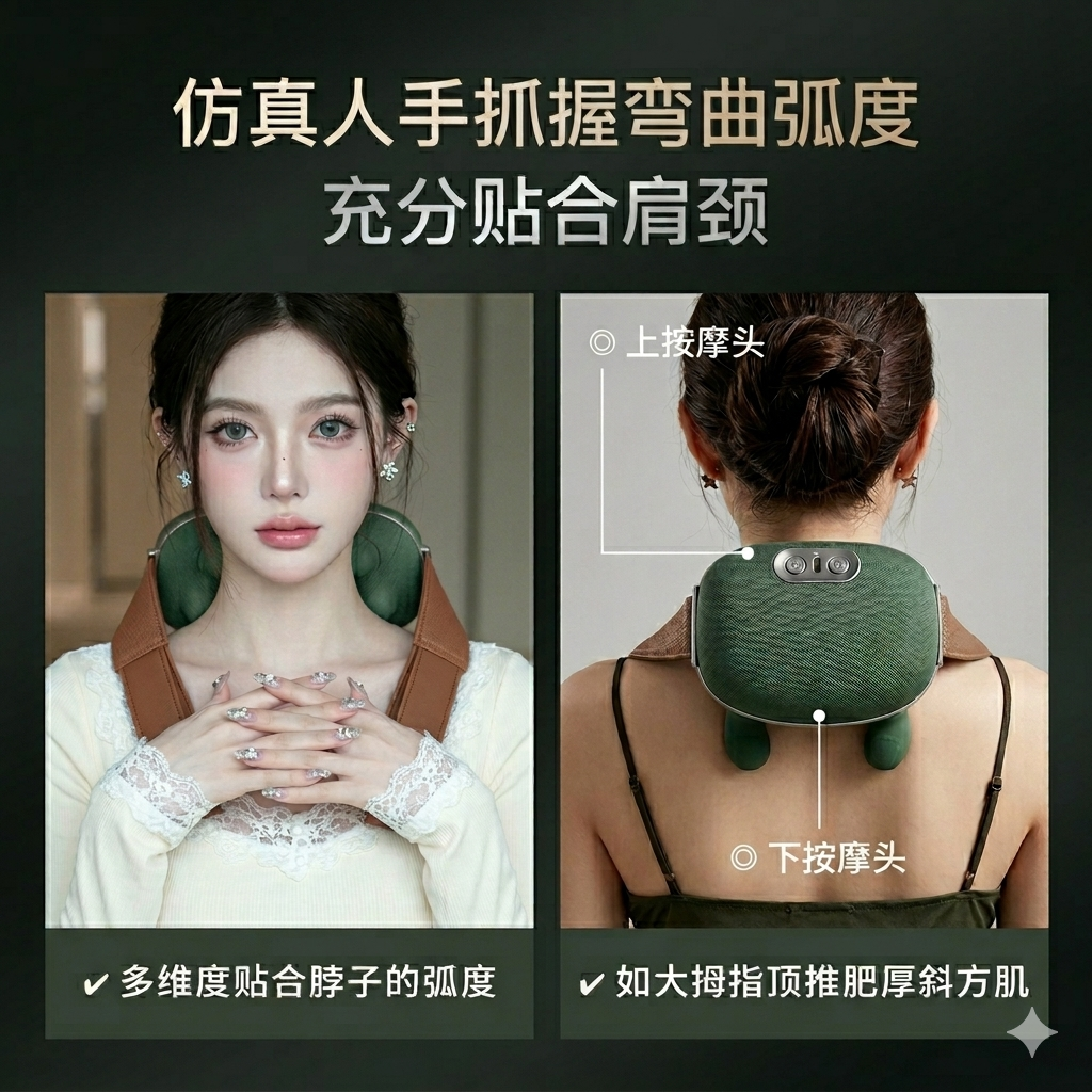 颈椎按摩器肩颈按摩仪ounuosi仿人手斜方肌脖子颈部按摩仪