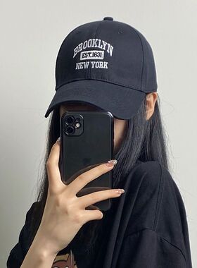 大头围棒球帽子女夏季新款显脸小鸭舌帽硬顶防晒绿色蓝色红色遮阳