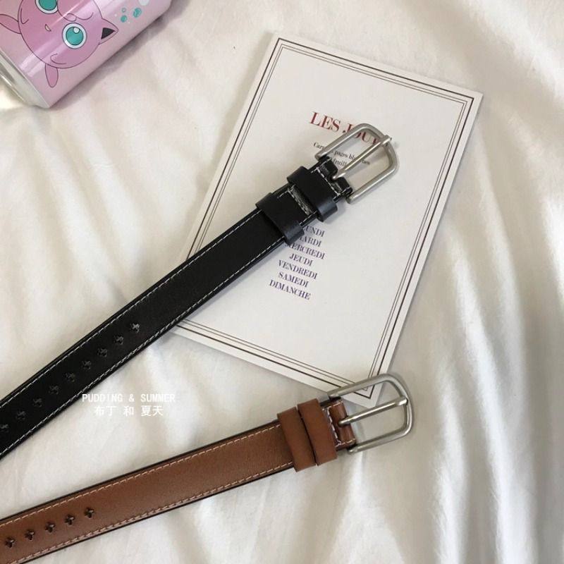 一条敲百搭的小皮带全孔简约真皮腰带四季可用复古软皮女士裤带,淘宝优惠券,粉丝福利购,淘宝优惠卷