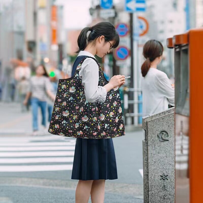 购物袋折叠便携超市大容量帆布袋加厚防水结实耐用防水袋手提单肩