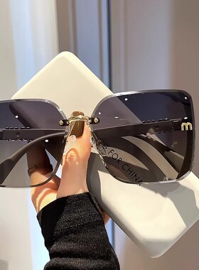 2026高级无边框太阳眼镜女时尚高档太阳镜墨镜防紫外线偏光圆脸