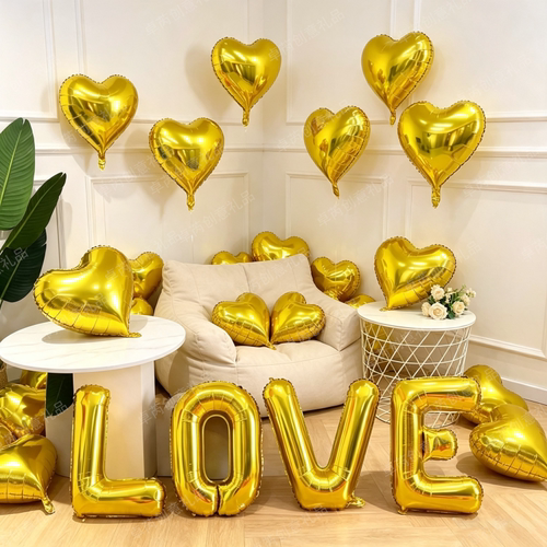 32寸LOVE字母爱心铝膜气球浪漫告白订婚结婚房场景布置拍照道具 - 图0