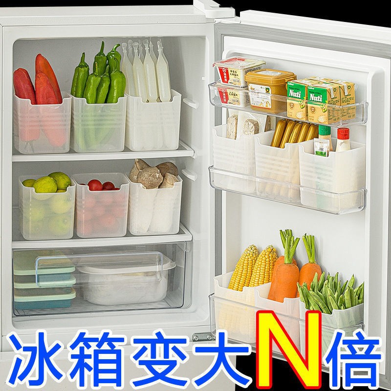 冰箱侧门收纳盒食品食物蔬菜水果分类保鲜盒 - 图2