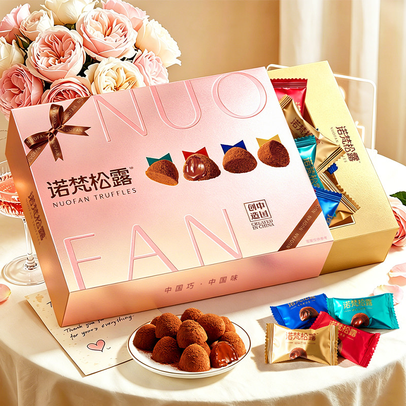 诺梵黑松露巧克力喜糖果零食大礼包圣诞节糖果礼物（代可可脂）